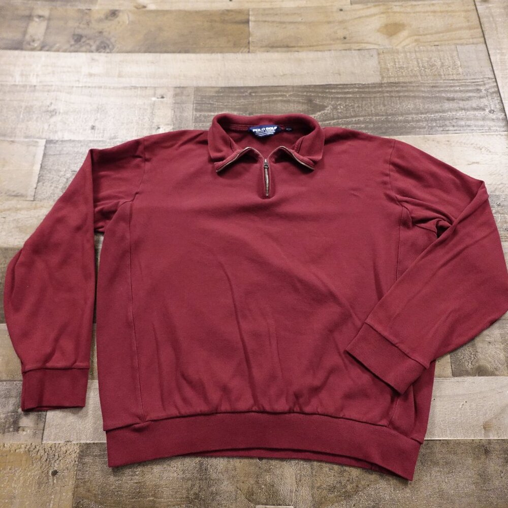 Polo Golf quarter zip pullover sweater men's‎ large red vintage Ralph Lauren